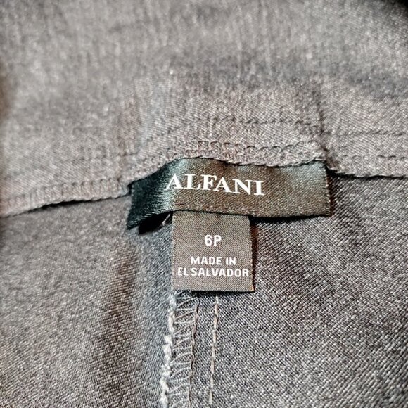 ALFANI High Waist Stretch Pull On Dress Pants Trousers Heather Grey 6P - Picture 9 of 12